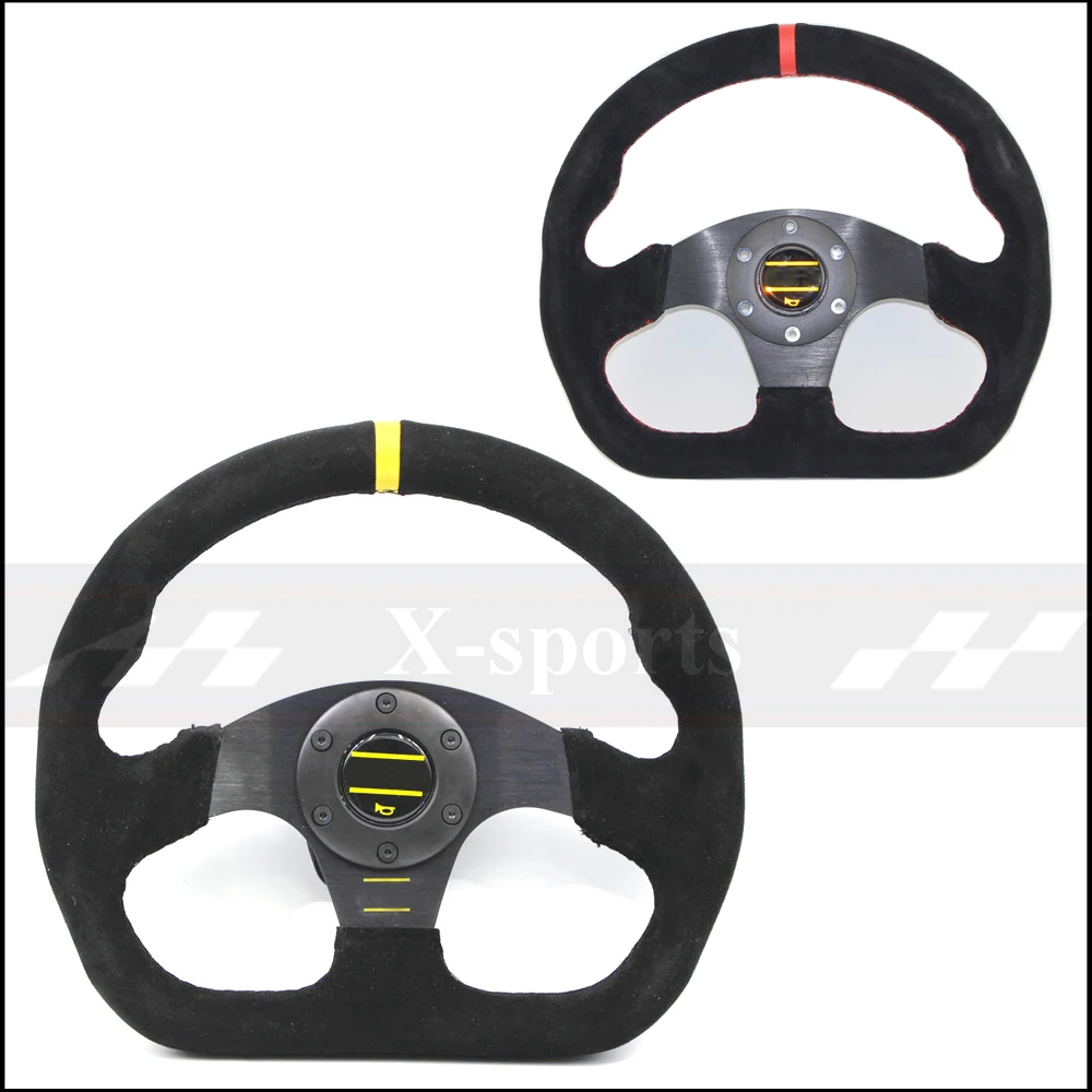 

OMP car Sport steering wheel racing type High quality universal 13inches 320MM Aluminum+suede black