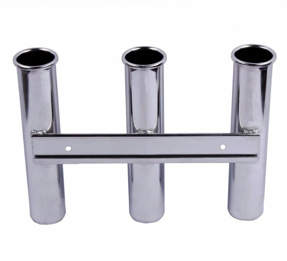 

Marine Boat Yacht Fishing Vertical 3 Tube Rod Holder Stainless Steel Organiser Pole Tube Mount Bracket Socket Rack