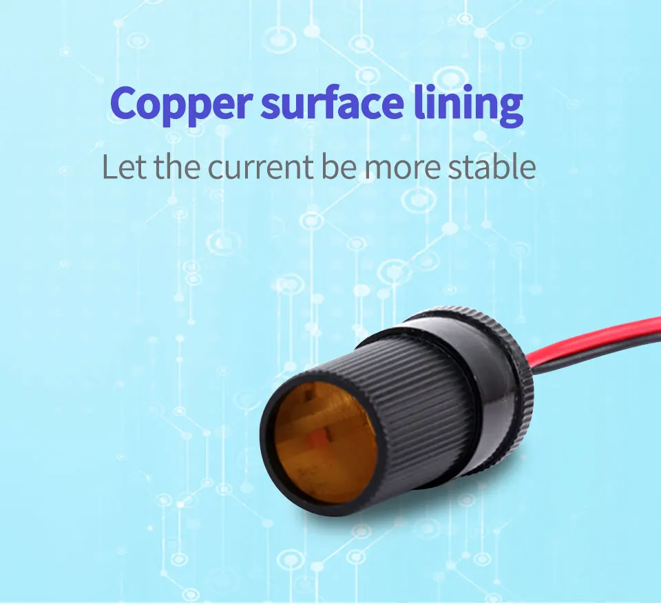 Adapter Socket Car Cigarette Battery Power Plug 12V alligator clip car with air pump power converter DC Voltage meter (5)