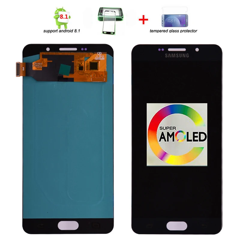 

Original Super Amoled lcd For Samsung Galaxy A7 2016 A710 A710F A710M A710Y A7100 LCD Display Touch Screen Digitizer Assembly