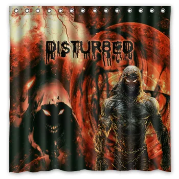 

Bath Polyester Fabric Waterproof Shower Curtain Disturbed Shower Curtains 180x180cm With White Hooks