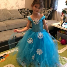 Шикарное платье Эльзы для девочек платье-пачка принцессы Эльзы на день рождения зимнее синее платье для маленьких девочек на день рождения, детское платье на Хэллоуин