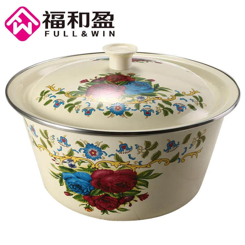 

1PCS Hot Sale Finger Bowl Large Capacity Hand pilaf bowl Multi-purpose kichen Storage Container Easy Clean Made of Enamel