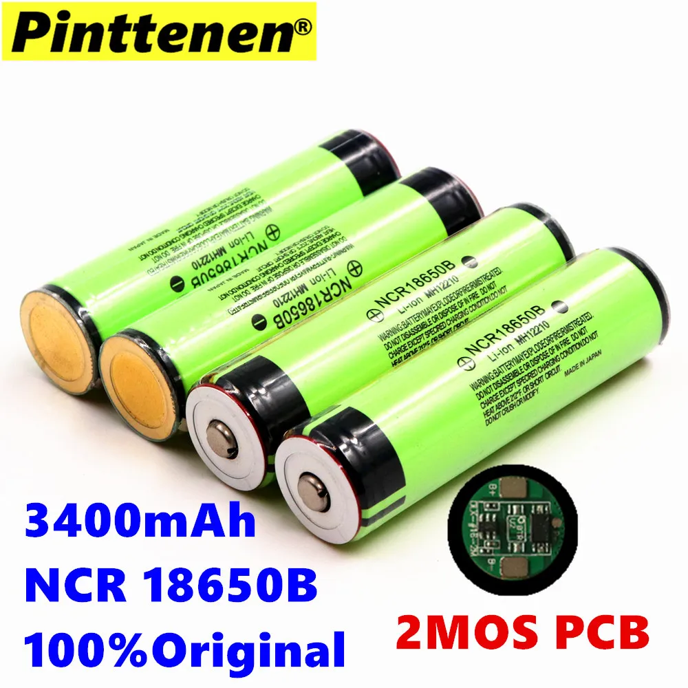 

Large capacity 18650 rechargeable battery 3400mAh for Panasonic NCR 18650B electric toy flashlight +PCB protection board