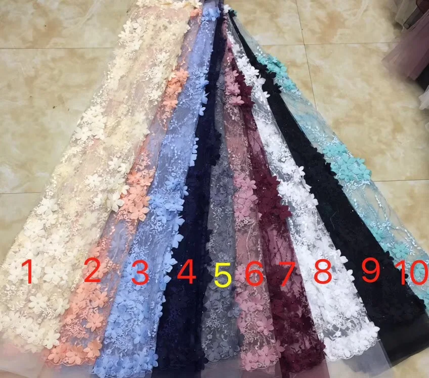 

Nigerian Tulle Lace Fabrics 2018 Elegance African Lace Fabric High Quality French Mesh Lace Fabric With Beaded