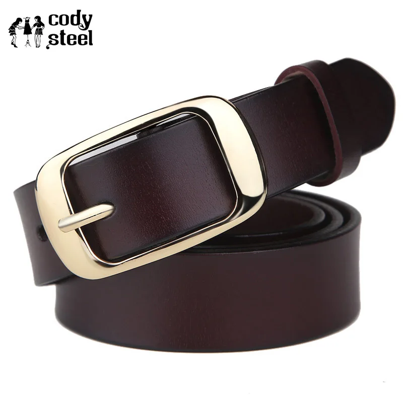 Cody Steel Woman's Belts Brand Leather Business Fashion Pin Buckle