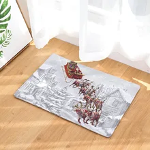 CAMMITEVER рождественские олени сани Европейский городское здание сцены Серый Белый Красный ковер мягкий коврик для ванной Нескользящая спинка