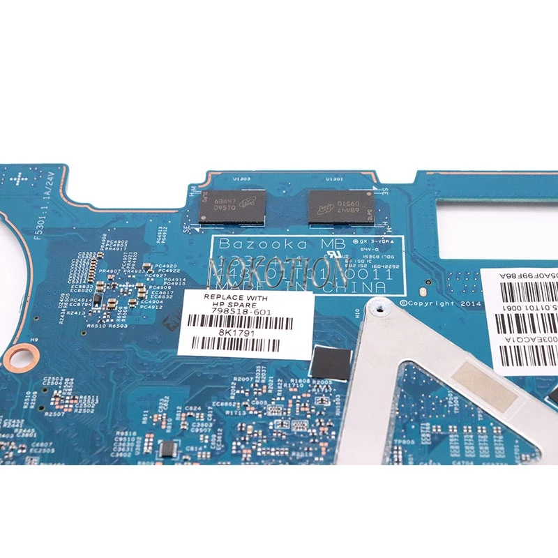Nokotion 798518-601 798518-001 для hp EliteBook Folio 1040 G2 13324-1 448.01T01.0011 серийная материнская плата для ноутбука SR23Y I5-5200U
