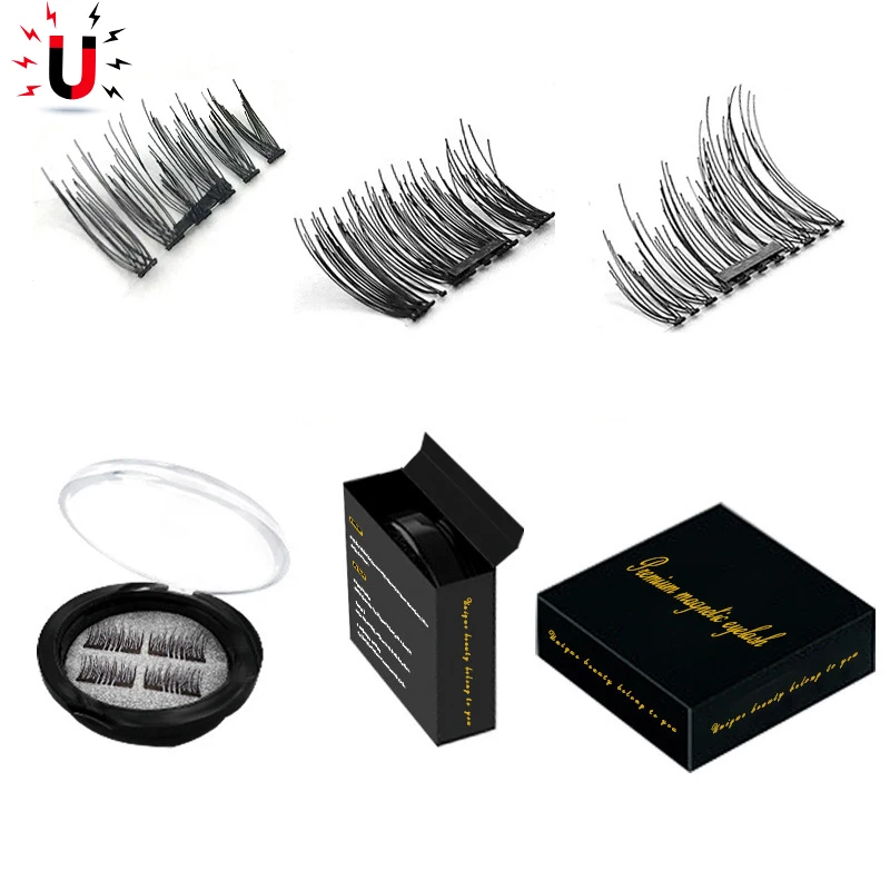 

4pcs/pair Magnetic Eyelashes Extension Natural Long False Eyelashes Handmade Magnet Fake Eye Lashes 3D Cilia Beauty Makeup Box