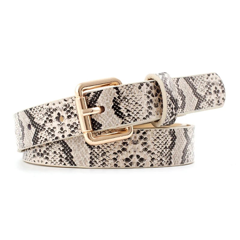 

105x2.3cm High quality 2019 New Fashion Female leather snake waist belt women designer belts for Women