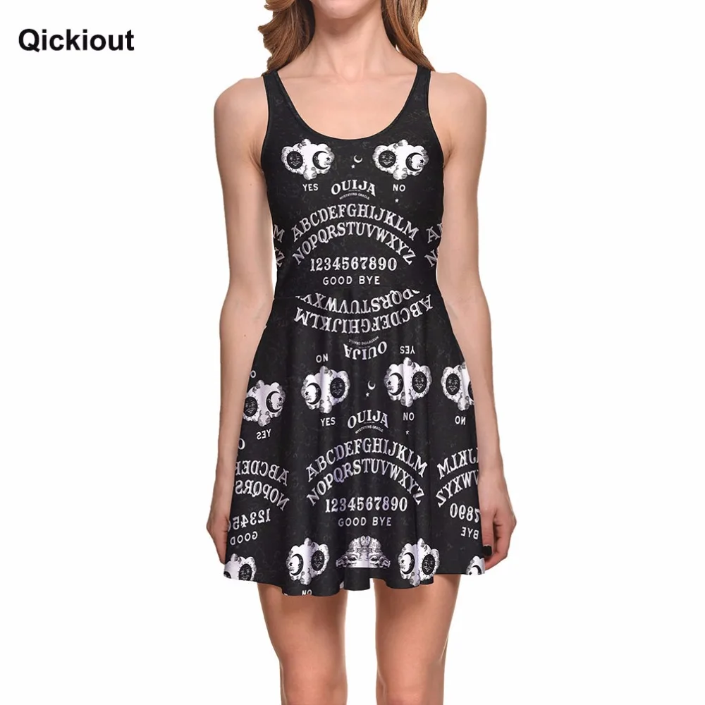

Qickitout 2016 Summer New arrival Women Sleeveless Vest Dress Fashion Extra-terrestrial Digital Printing Dresses Size S-4XL