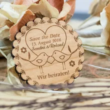 Любовь птицы деревянный сохранить дату, свадебные подарки для гостей, на заказ сохранить дату магниты, Свадебное приглашение, свадебные подарки Декор