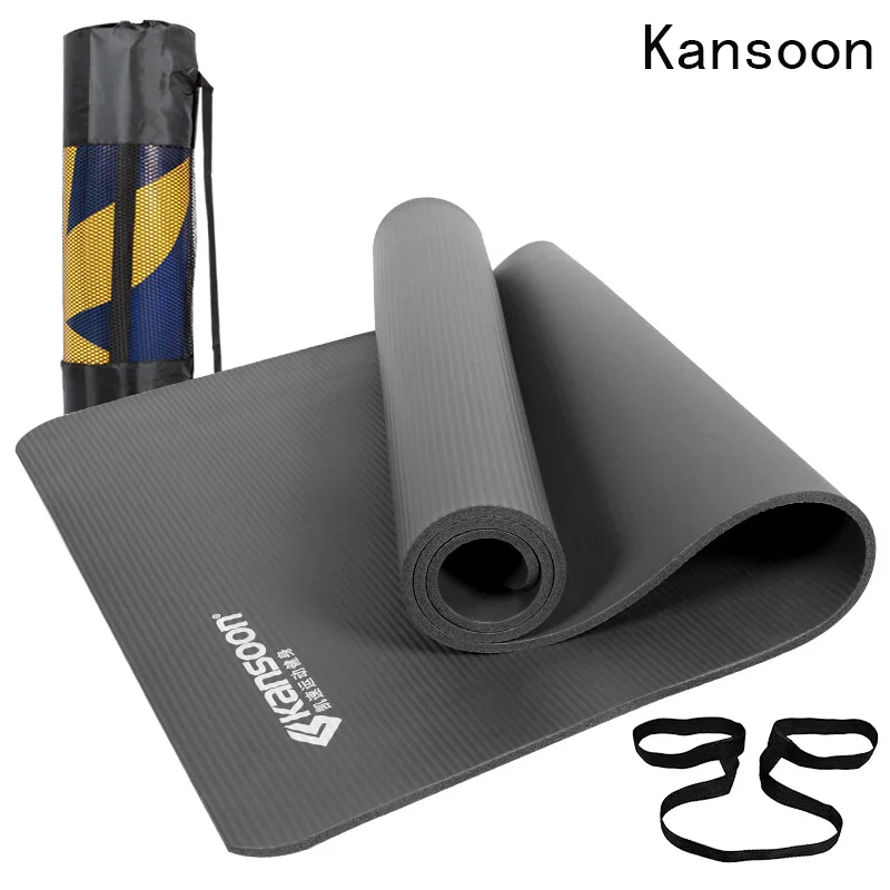 Kansoon 10mm Wide Yoga Mat Natural Rubber Travel Folding Soft Fitness