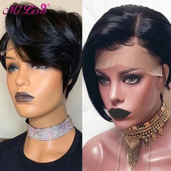 

Mi Lisa Pixie Cut Wig Short Lace Front Human Hair Wigs for Black Women Loose HD Transparent Lace Wig Brazilian Bob Wig Remy Hair