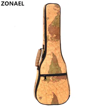 

ZONAEL 21 23 26 Inch 10mm Thick Leather Waterproof Soprano Concert Tenor Ukulele Bag Case Backpack Guitar Parts Accessories