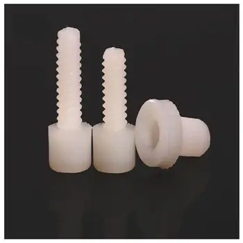 

40pc DIN912 M6 white plastic nylon 6mm screw hexagon hex socket head cap screw six angle hobbing bolt screws in the cup head