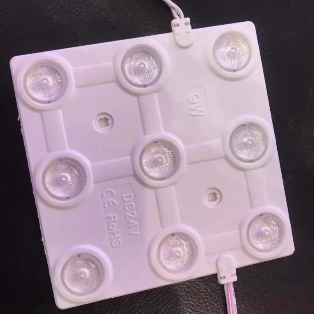 Светодиодный модуль с объективом 1 шт. DC24V 9 Вт 2835 SMD белый 13000K для надписей 108*108