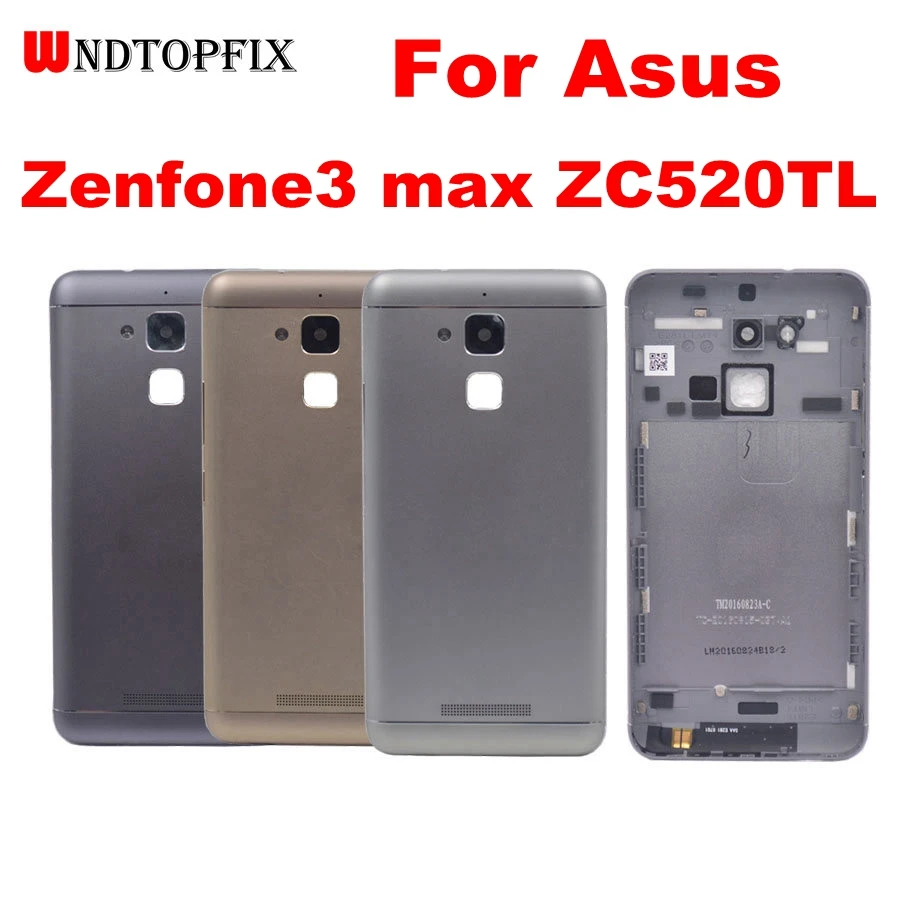 

Original Rear Back Housing for ASUS Zenfone 3 Max ZC520TL Back Cover Battery Door with Power Volume Buttons Camera Lens ZC520TL