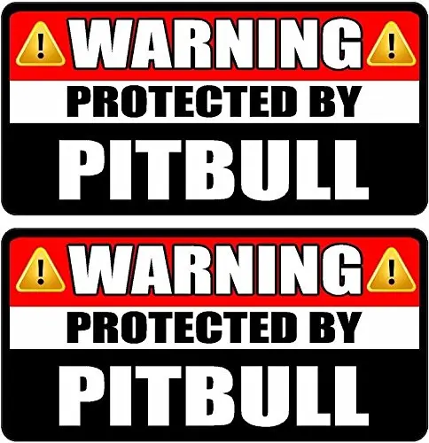 

For 2 4" x 2" Pitbull Warning Protection Dog Decal SET Guard Vinyl Sticker WS3