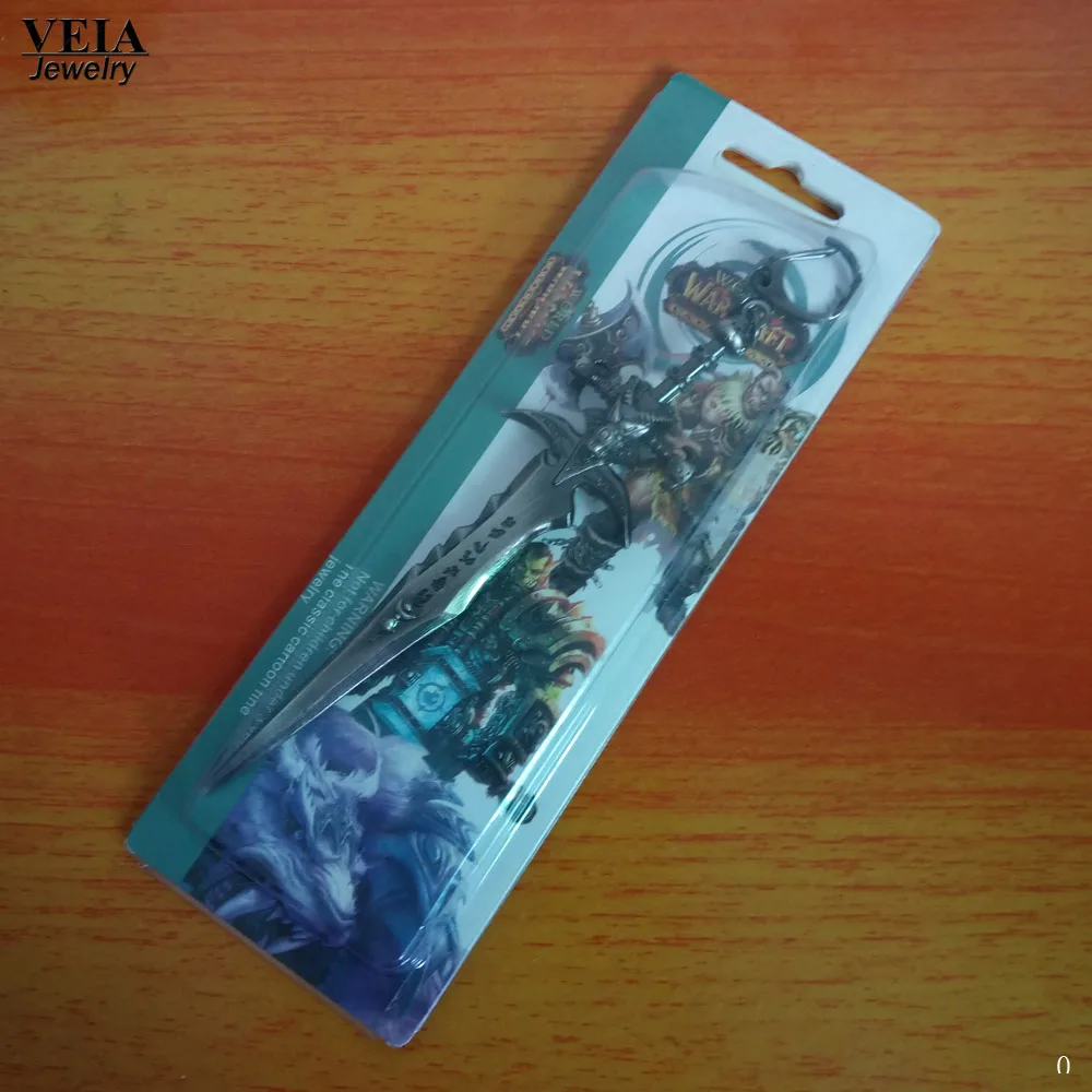 2017 juego caliente frostmourne espada llaveros Rey Exánime Arthas arma colgante 15 cm Cosplay espada arma aleación Llaveros llaveros