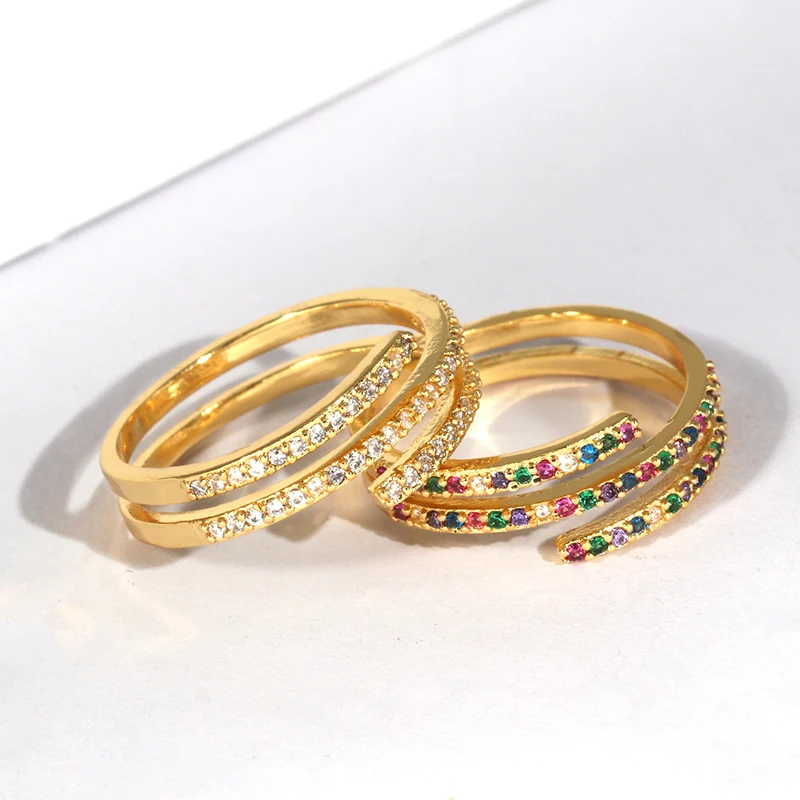 AOTEMAN кольцо на палец ручной работы 925 пробы серебро AAA циркон 3 слоя cz обручальное кольцо кольца для женщин модные ювелирные изделия