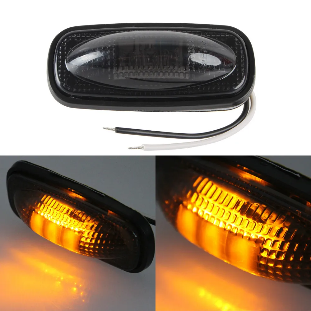2pcs Yellow/Red Car Waterproof Side Marker Light Truck Clearance Lights