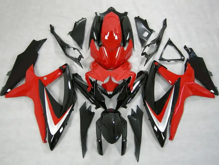 

3Gifts New ABS Fairings Kit 100% Fit For SUZUKI GSXR600 GSXR750 08 09 10 R600 R750 K8 GSXR 600 750 2008 2009 2010 Red black