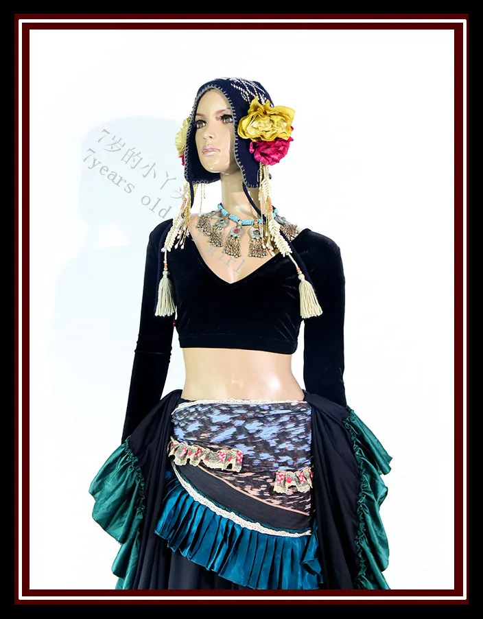 

velvet Fat Chance Tribal Choli belly dance long sleeve top FA01-FA06