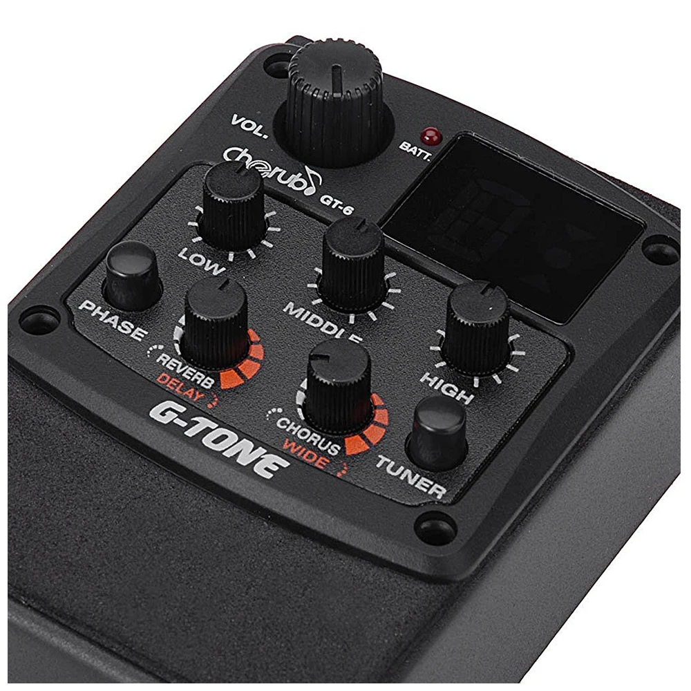 

New Cherub G-Tone GT-6 Acoustic Guitar Preamp Piezo Pickup 3-Band EQ Equalizer LCD Tuner with Reverb/Chorus Effects