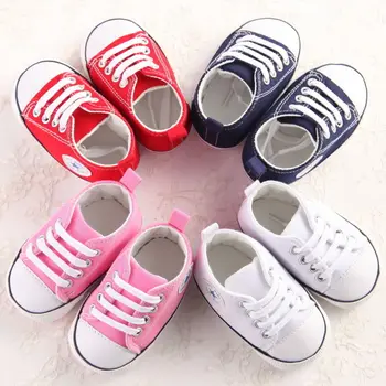 

PUDCOCO Canvas Classic Sports Sneakers Newborn Baby Boys Girls First Walkers Shoes Infant Toddler Soft Sole Anti-slip Baby Shoes