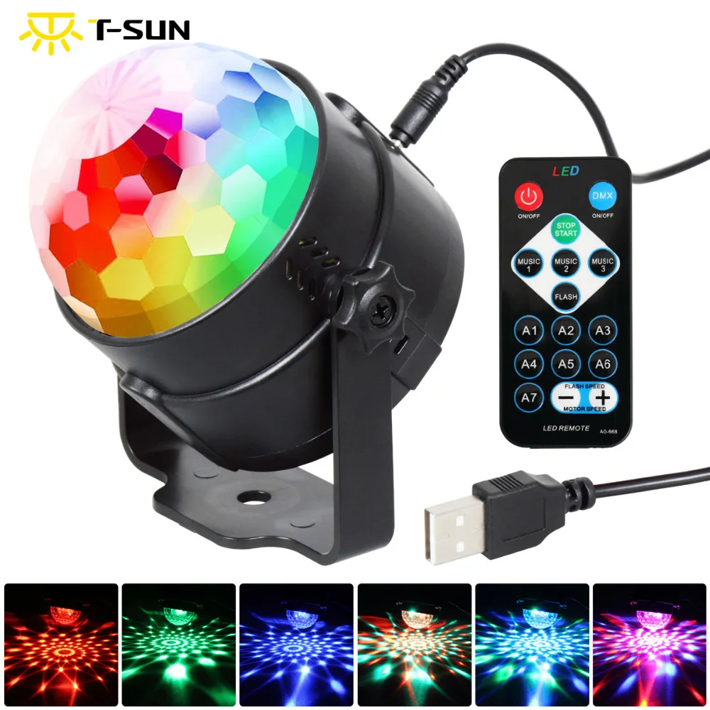 

T-SUNRISE 3W DJ Disco Ball Stage light RGB Stage Lighting Effect Laser Party Light LED Light stage projector for Party discolamp