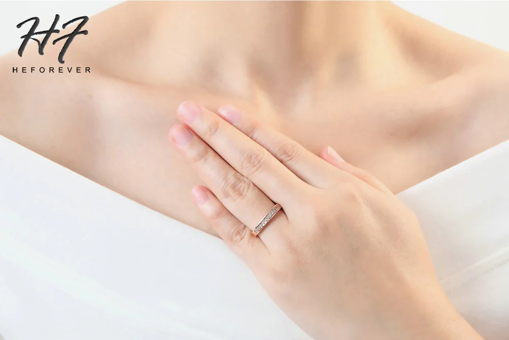 Высокое качество, классическое розовое золото, кубический цирконий, обручальное кольцо anel, 9 шт., стразы, Ювелирное кольцо для женщин, бижутерия R062