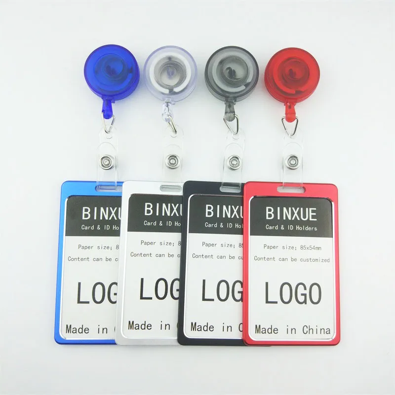

BINXUE Employee card Metal Upgrade version High-grade right angle badge Easy to buckle Cover card,ID Holder,Color metal