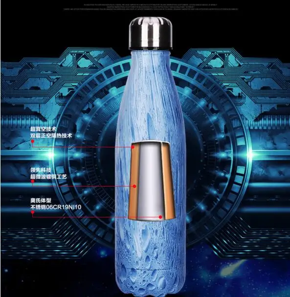 

500ml new arrive Stainless Stee bottle Bowling sport Water Bottle Vacuum Bottle Coffee cup Wood Grain Cup christmas gift