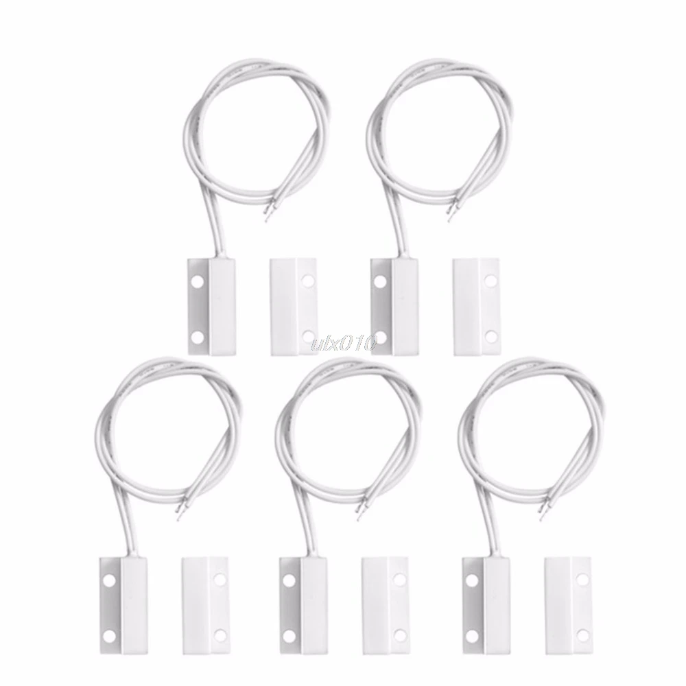 

5 pcs MC-38 Wired Door Window Sensor Magnetic Switch for Home Alarm System,When Sensor Together,Normally Closed NC S09 Dropship