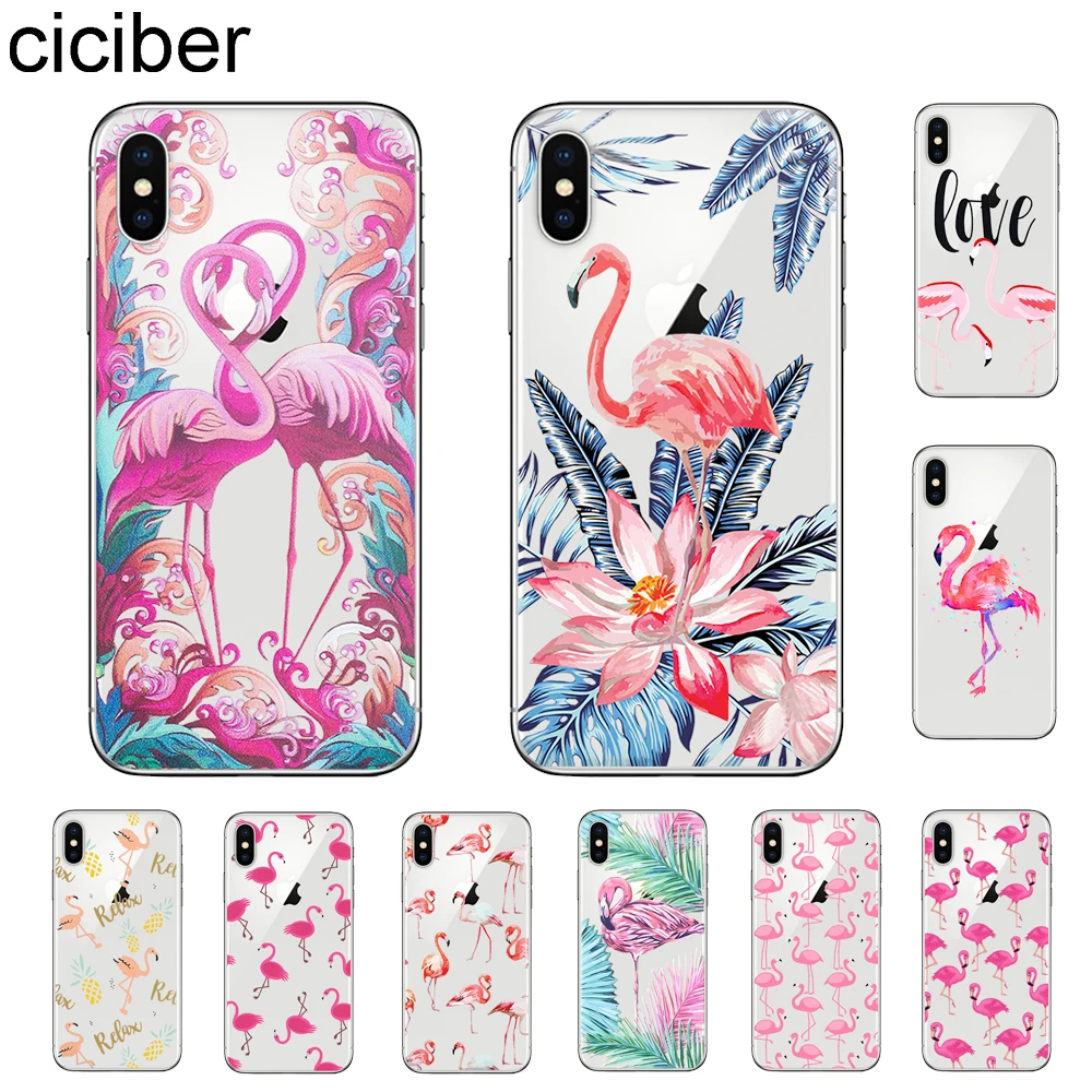 

Cute Flamingo Phone Case For iPhone 7 8 6 6s Plus 5 5S SE for iPhone 11 Pro Max X XR XS Max Soft TPU Cover Coque Fundas Animal
