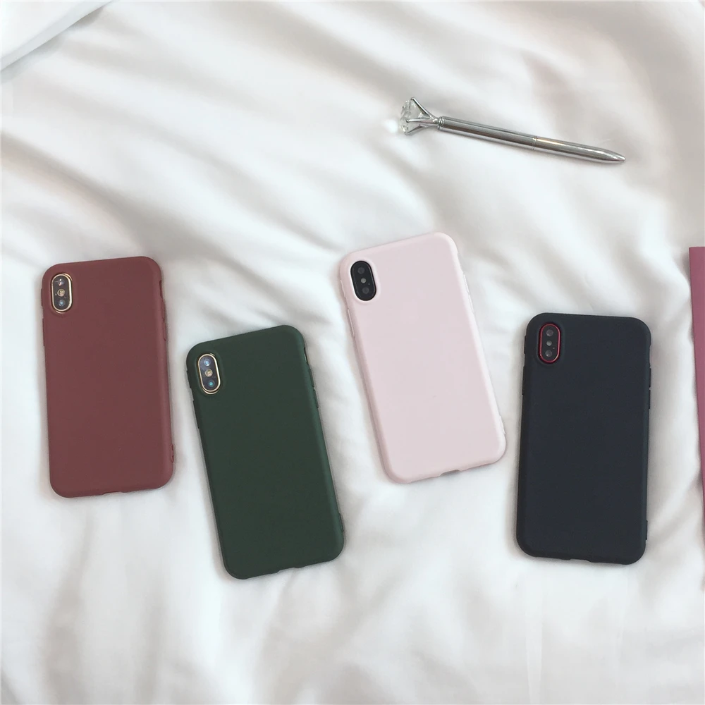 Чехлы для iphone 7 Ретро милый сплошной Цвет конфеты 6 S 8 Plus X Популярные обычный