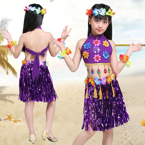 Seaweed Dance Costume Baby Dance Costume Cheerleading Hawaiian Hula Dance Costumein Belly