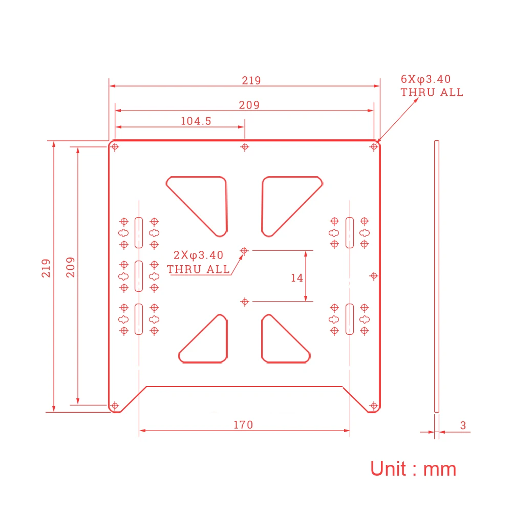 Черный Алюминиевый Y карета анодированная пластина обновления V2 Prusa i3 V2 Горячая кровать опорная пластина для Prusa i3 DIY части 3d принтера