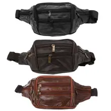 Мужская кожаная сумка-мессенджер поясная сумка карман сумка мотоциклетная многофункциональная винтажная модная однотонная Подушка на молнии