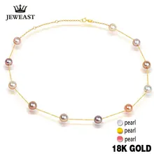 Жемчужное ожерелье с кулоном, 18k чистого золота, подарок для девушек и женщин, натуральный жемчуг, сплошное ожерелье, супер новинка 2017, модные партии оптом скидка