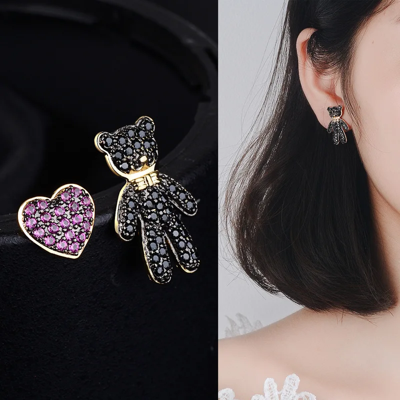 S925 серебряные серьги, милые серьги в форме сердца, ювелирные изделия и аксессуары модные ювелирные изделия, серьги, серьги-гвоздики