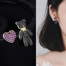 S925 серебряные серьги, милые серьги в форме сердца, ювелирные изделия и аксессуары модные ювелирные изделия, серьги, серьги-гвоздики