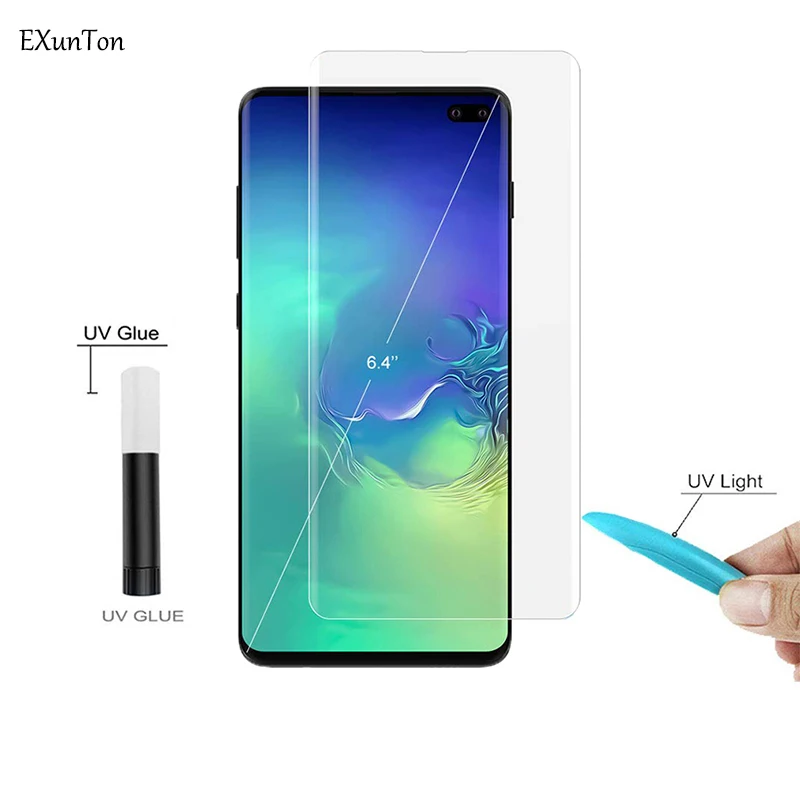 

Case Friendly UV Liquid Screen Protector for Samsung S10 S10e S10 Plus Full Glue Tempered Glass for Galaxy S 10 E Plus Film