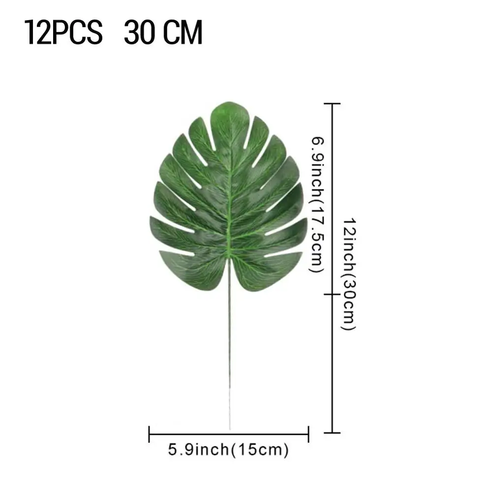 OurWarm 12 шт. тропические Гавайские вечерние коврики с искусственными пальмовыми листьями, подделка растений, домашний подвешивание, украшение для свадебной вечеринки - Цвет: As Picture