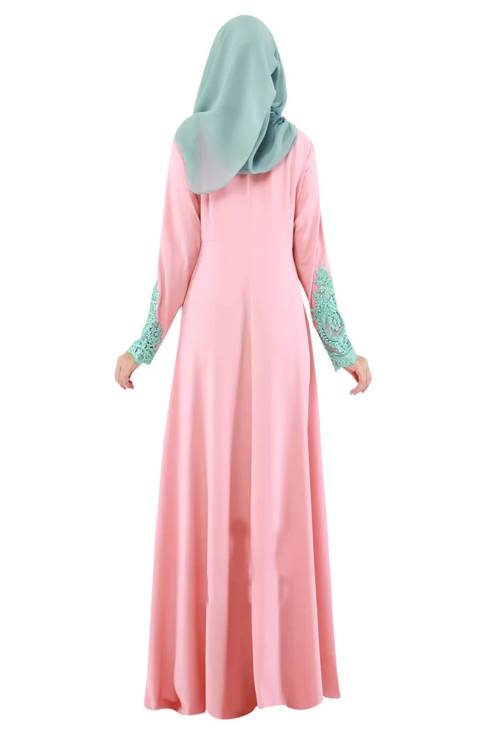 Лидер продаж, новое мусульманское исламское платье Абая одежда модная футболка контрастных цветов исламское платье национальные особенности одежды абайя