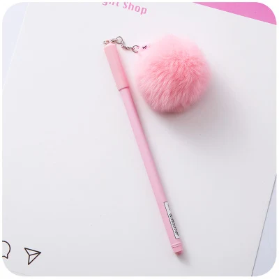 Милый мультфильм Розовый фламинго помпон гелевая ручка ручки для письма canetas материал escolar kawaii staitonery paperlaria школьные принадлежности - Цвет: pink