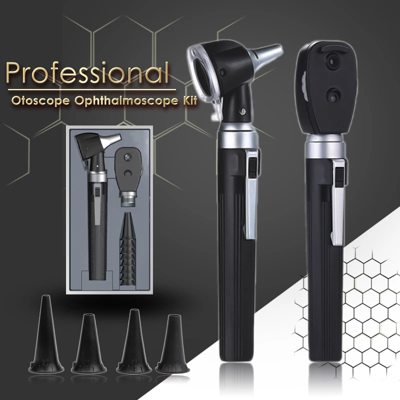 

New Medical CE ENT Diagnostic Kit Portable Endoscope Opthalmoscope LED Otoscopio Direct Fiber Otoscope Ophthalmoscope