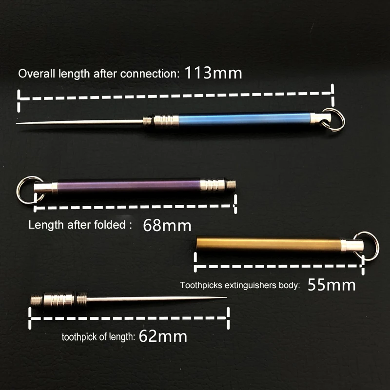 

Titanium portable toothpick waterproof multi-function toothpick