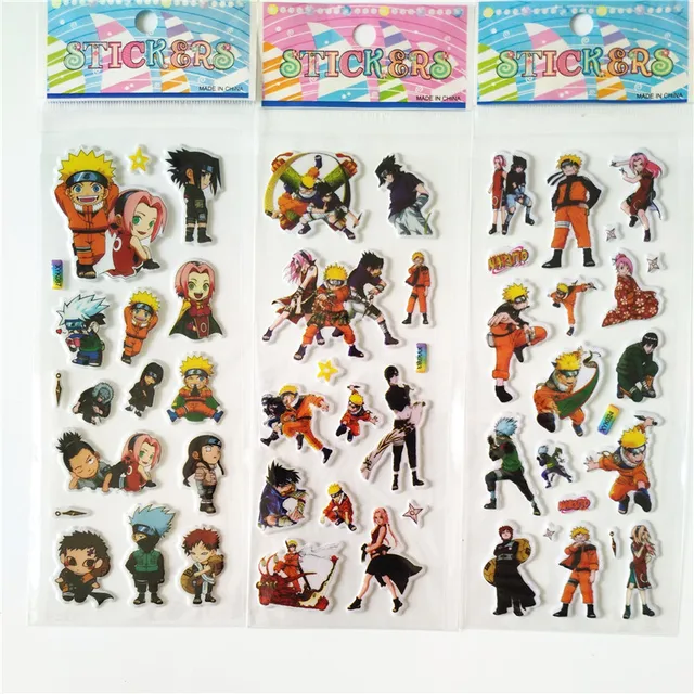 6pcs Uzumaki Naruto Stickers Cute Pegatinas Hot Sell Children Cartoon